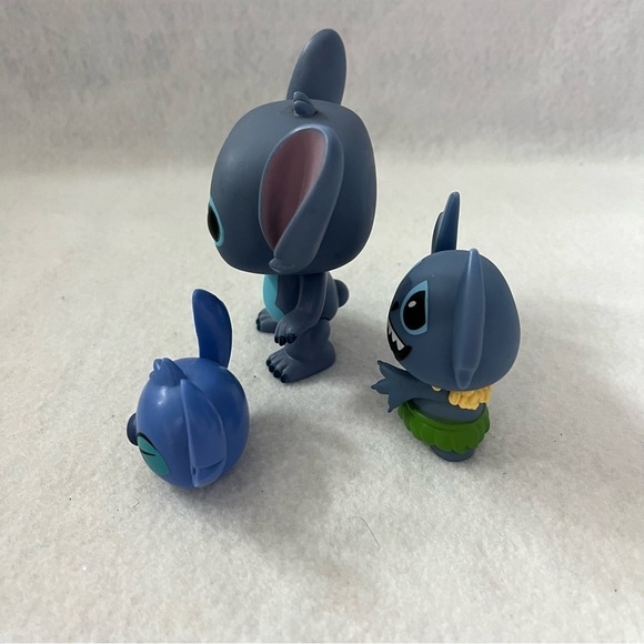 Set of 3 STITCH FUNKO Figures Head Disney Hula Plastic Toy - Picture 5 of 9